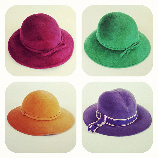 A lovely collection of pristine vintage felt hats!